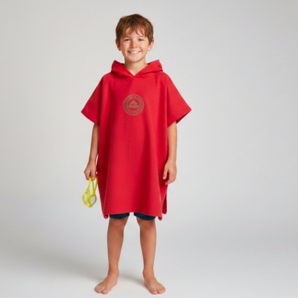 Vocool Kids Hooded Microfiber Poncho Towel Large Red